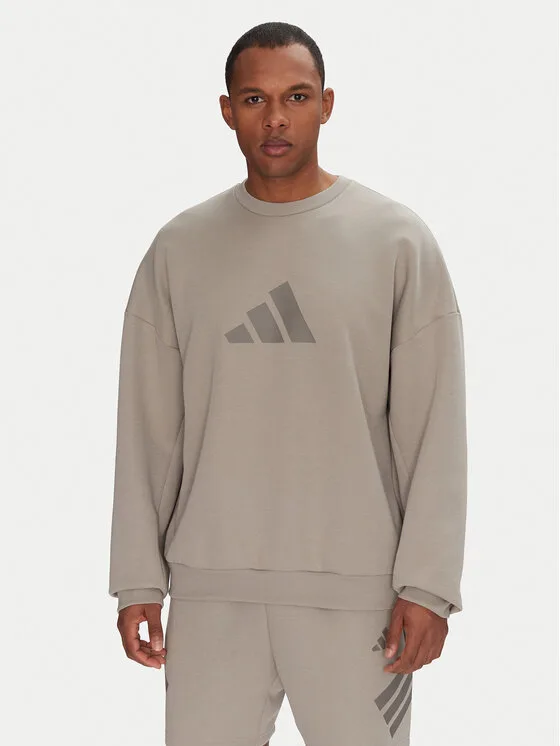 adidas Суитшърт Future Icons 3 Bar Logo JI8771 Бежов Loose Fit – Мъжки суитшърти без цип