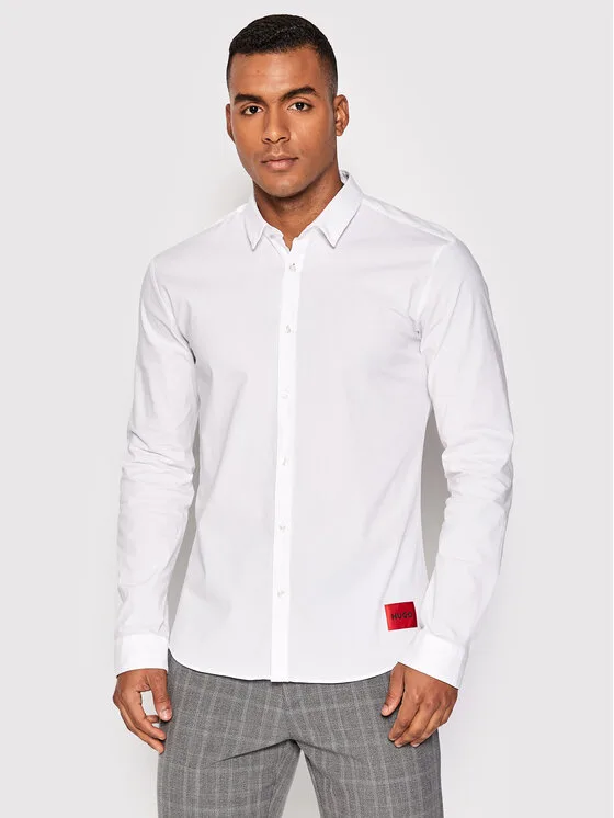 Hugo Риза Ero3-W 50475687 Бял Extra Slim Fit – Мъжки бизнес ризи