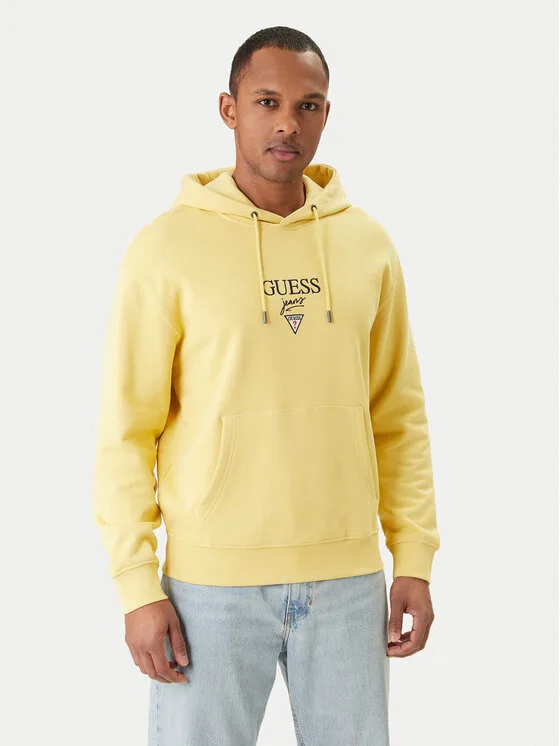 Guess Jeans Суитшърт M6RQ26 KCPR1 Жълт Regular Fit – Мъжки суитшърти без цип