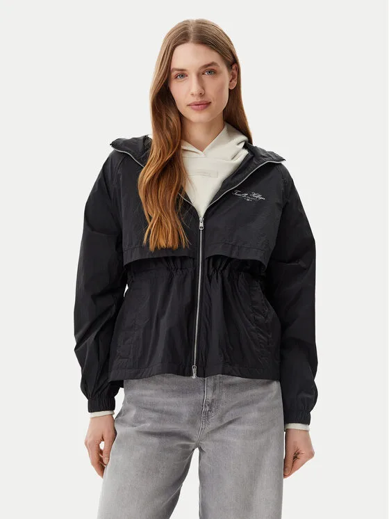 Tommy Hilfiger Ветровка WW0WW45413 Черен Regular Fit – Дамски преходни якета
