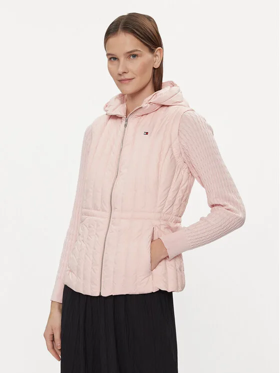 Дамски елек Tommy Hilfiger Feminine Lw Down розов – Дамски елеци
