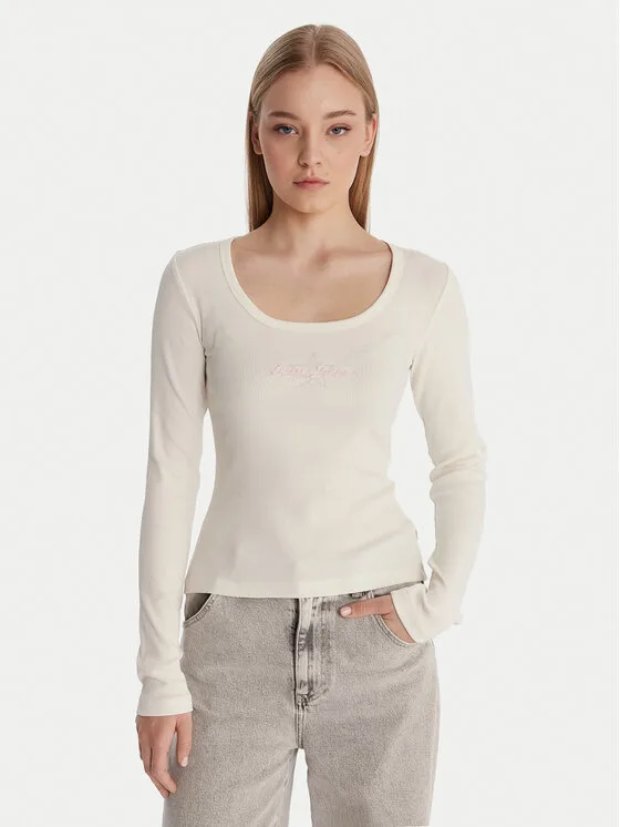 Дамска блуза Guess Jeans KA0H1 W6RP24 кремава – Дамски блузи