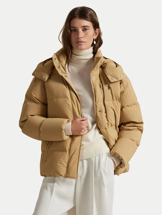 Дамско пухено яке Polo Ralph Lauren бежово – Дамски пухени якета