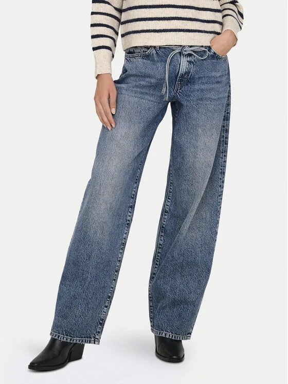 ONLY Дънки Gianna 15347093 Син Relaxed Fit – Дамски wide leg дънки