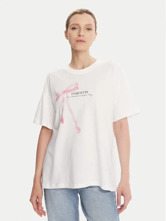 ONLY Тишърт Vivvi 15346761 Бял Regular Fit – Дамски тениски