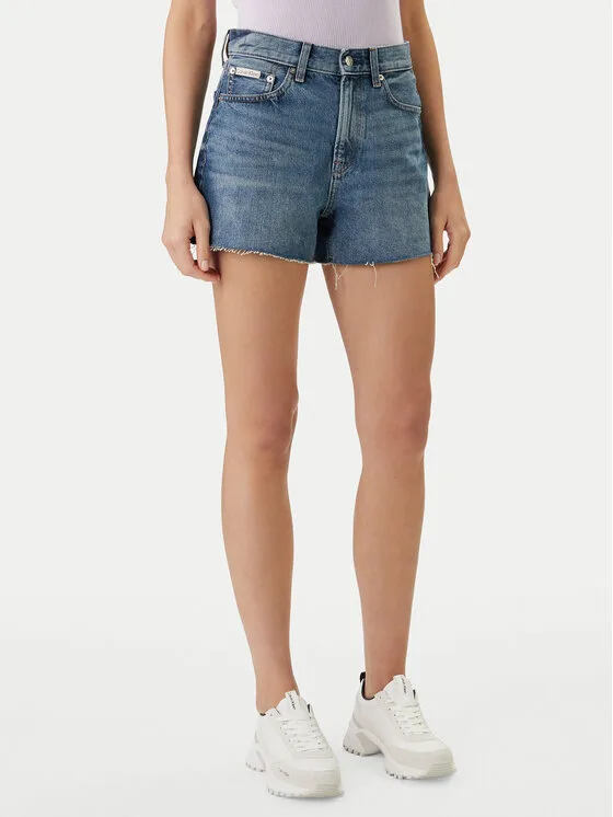 Calvin Klein Jeans Дънкови шорти LV047F766G Син Relaxed Fit – Дамски дънкови шорти