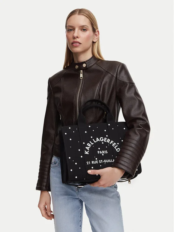 Дамска чанта KARL LAGERFELD B3W50022 черна – Черен – Дамски чанти с дръжка