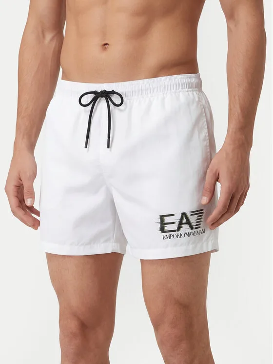 EA7 Emporio Armani Плувни шорти 7M001678 AF21069 U0002 Бял Regular Fit – Мъжки бански