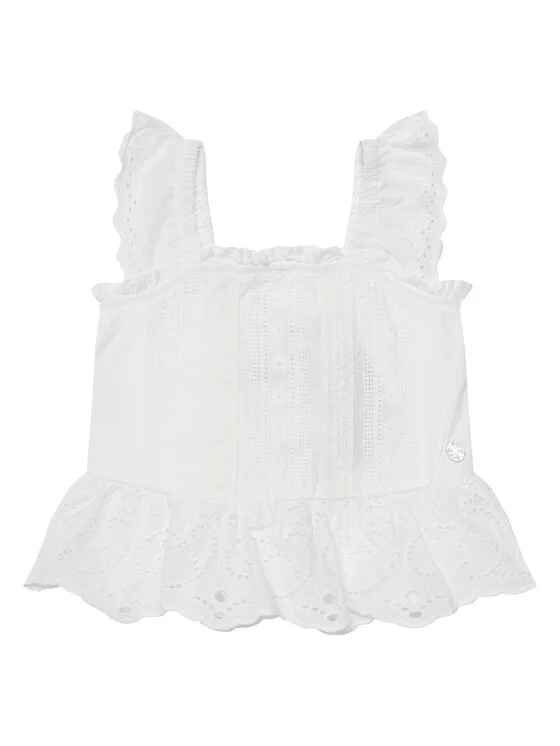 Guess топ J5GH14 WBHO0 Бял Regular Fit – Детски топове