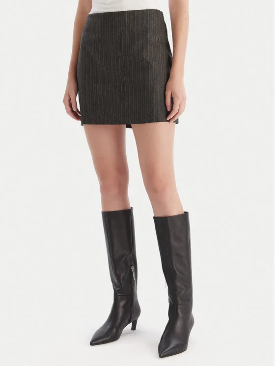Marella Мини пола Litanie 2523106112 Сив Slim Fit – Дамски мини поли