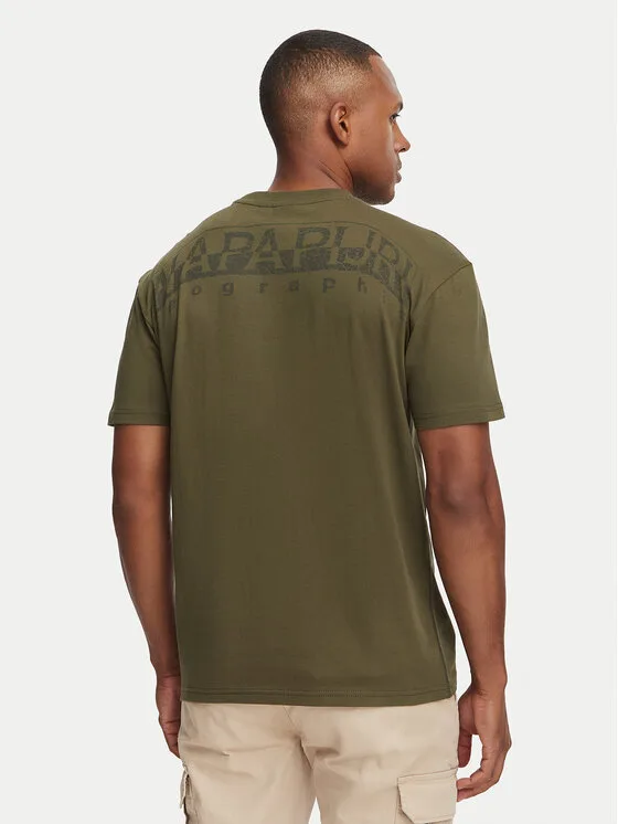 Napapijri Тишърт Yourte NP0A8AU2 Тъмнозелен Relaxed Fit – Мъжки тениски