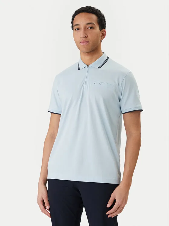 Jack & Jones Тениска с яка и копчета Fusion 12289953 Светлосиньо Regular Fit – Мъжки поло тениски
