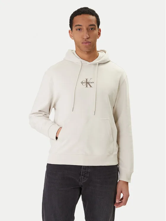 Мъжки суитшърт Calvin Klein Jeans бежов – Мъжки суитшърти без цип