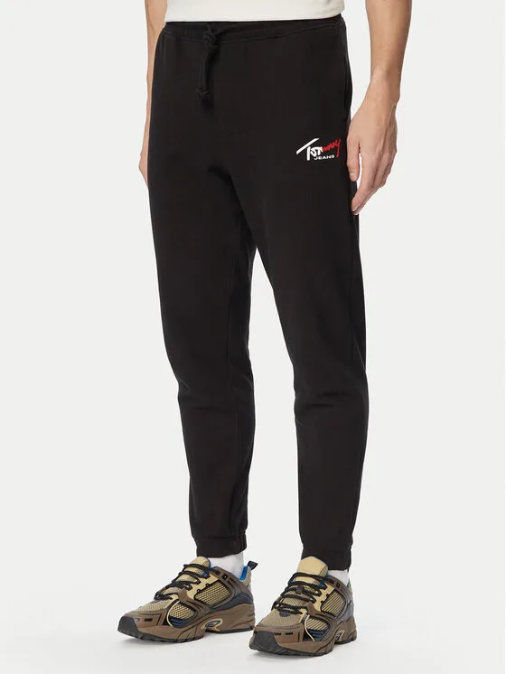 Tommy Jeans Долнище анцуг DM0DM23903 Черен Regular Fit – Мъжки спортни панталони