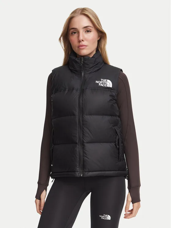 Дамски елек The North Face Retro Nuptse черен – Дамски елеци