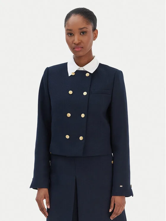 Дамско яке Tommy Hilfiger WW0WW47792 тъмносиньо – Дамски преходни якета