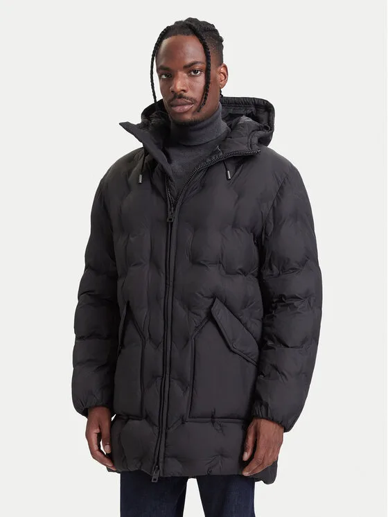 HUGO Зимно яке 50567263 Черен Regular Fit – Мъжки зимни якета