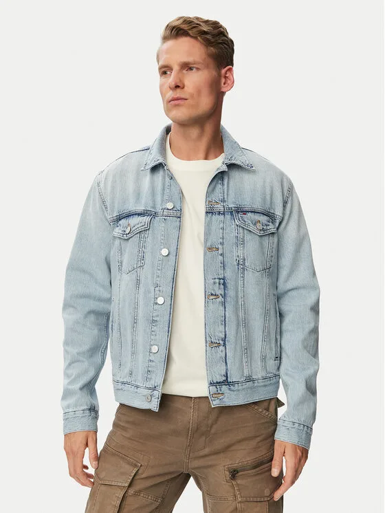 Мъжко дънково яке Tommy Jeans Ryan Rwb светлосиньо – Мъжки дънкови якета