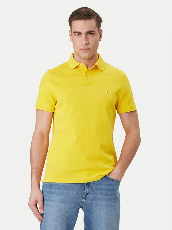Мъжка поло тениска Tommy Hilfiger 1985 MW0MW17770 жълта – Мъжки поло тениски