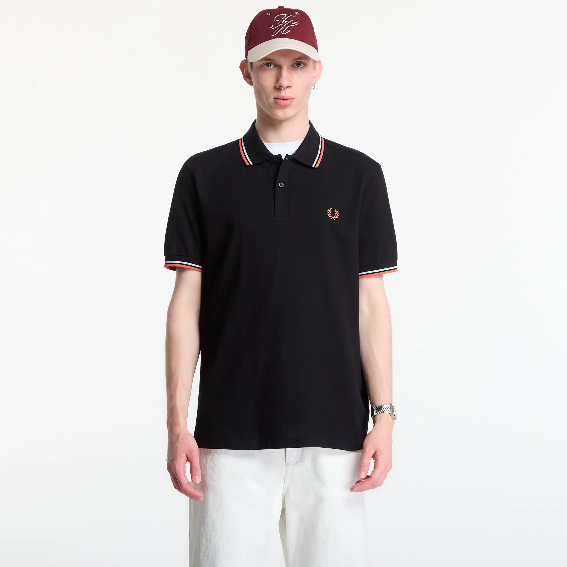 Тениска Fred Perry Twin Tipped Fred Perry Shirt Black M – Мъжки тениски