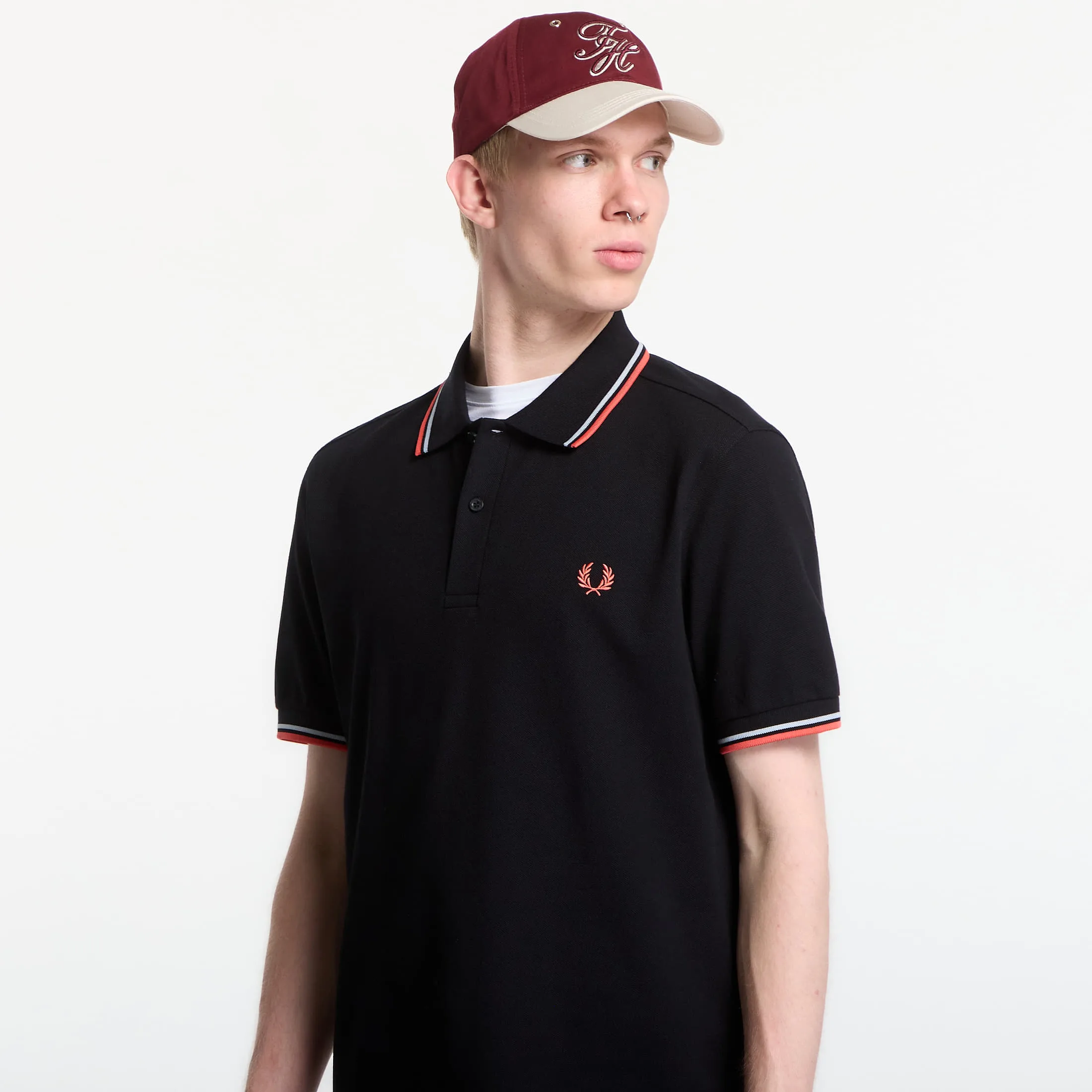 Тениска Fred Perry Twin Tipped Fred Perry Shirt Black M – Мъжки тениски