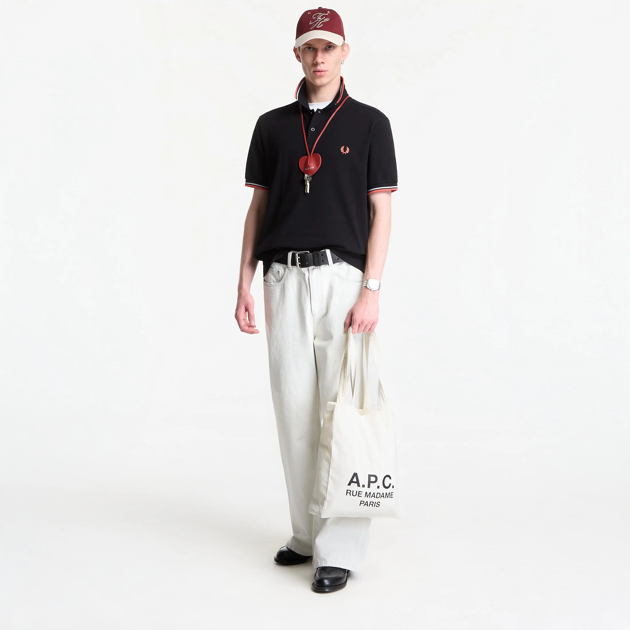 Тениска Fred Perry Twin Tipped Fred Perry Shirt Black M – Мъжки тениски