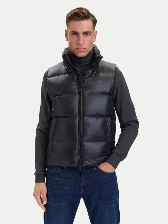 Calvin Klein Jeans Елек LV04RH504G Черен Regular Fit – Мъжки елеци