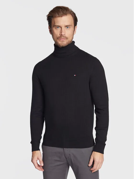 Tommy Hilfiger Поло Pima MW0MW28048 Черен Regular Fit – Мъжки пуловери и жилетки