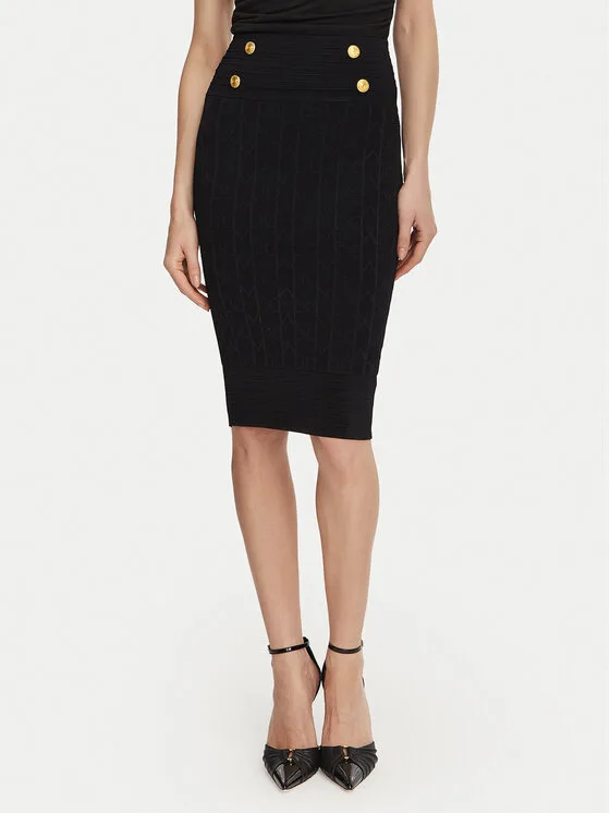 Marciano Guess Пола тип молив G6YD07 Z1013 Черен Slim Fit – Дамски поли тип молив