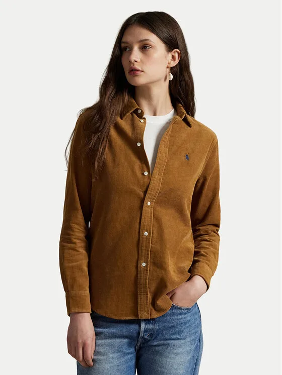 Дамска риза Polo Ralph Lauren светлокафява – Дамски ежедневни ризи
