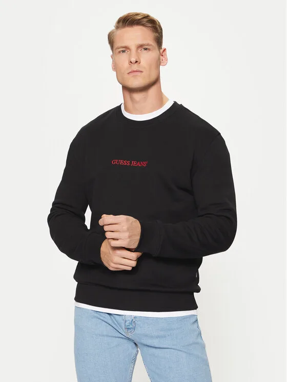 Guess Jeans Суитшърт M4YQ19 K9V31 Черен Regular Fit – Мъжки суитшърти без цип
