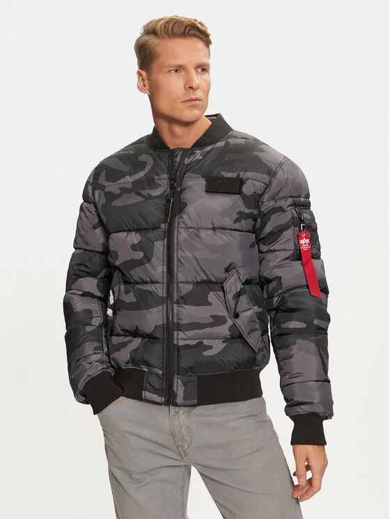Мъжко яке бомбър Alpha Industries черно – Черен – Мъжки бомбър якета