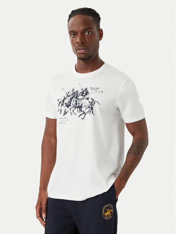 Beverly Hills Polo Club Тишърт P-SS26M-TS101 Бял Regular Fit – Мъжки тениски