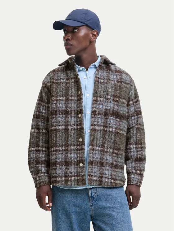 Jack & Jones Риза-яке Denver 12293835 Кафяв Loose Fit – Мъжки преходни якета