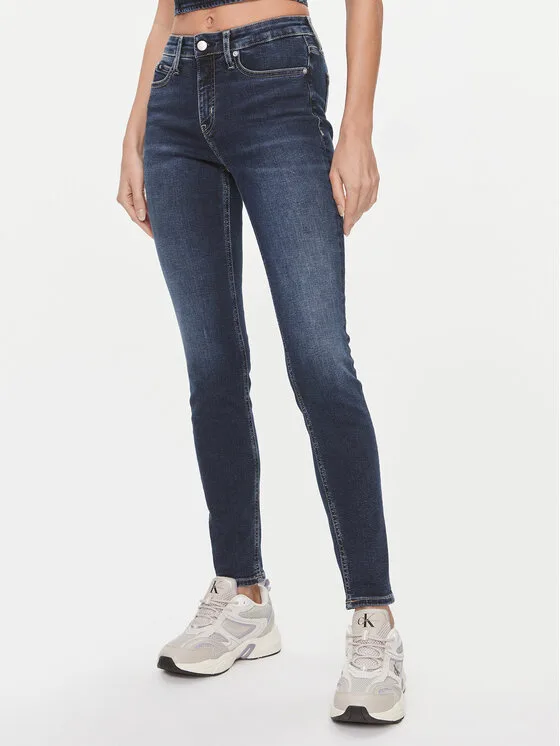 Calvin Klein Jeans Дънки J20J222445 Тъмносин Skinny Fit – Дамски skinny дънки