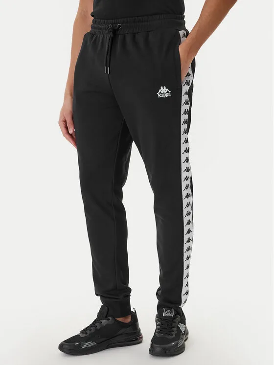 Kappa Долнище анцуг Banda Alanz 3 321Y8FW Черен Comfort Fit – Мъжки спортни панталони