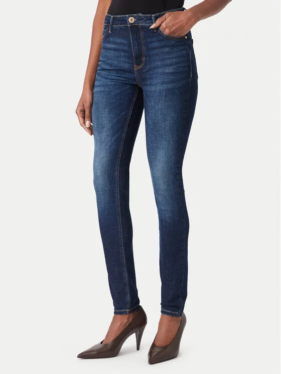 Дамски дънки Guess W6YA46 D1537 тъмносини – Дамски skinny дънки