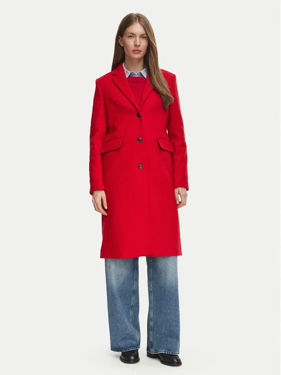 Дамско зимно палто Tommy Hilfiger Classic червено – Дамски зимни палта