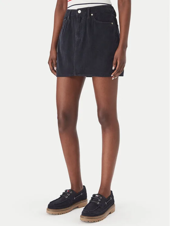 Tommy Jeans Мини пола DW0DW23388 Тъмносин Regular Fit – Дамски мини поли