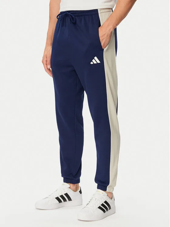 Мъжки спортен панталон adidas Seasonal Essentials Colorblock Fleece син – Мъжки спортни панталони