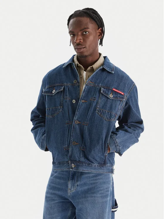 Мъжко дънково яке Quiksilver All Ride Denim Jkt синьо – Мъжки дънкови якета