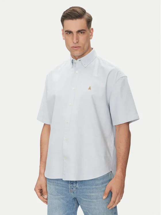 Мъжка риза Gap Easy Fit светлосиня – Мъжки ежедневни ризи