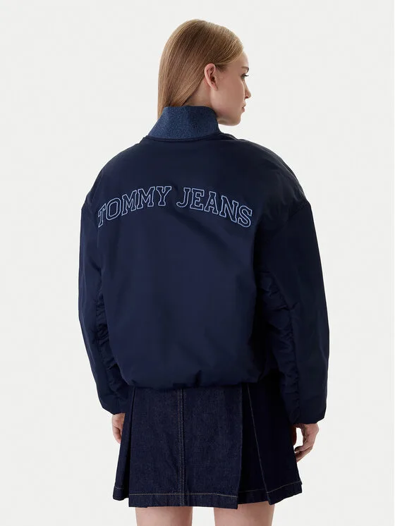 Tommy Jeans Яке бомбър Varsity DW0DW22044 Тъмносин Relaxed Fit – Дамски бомбър якета