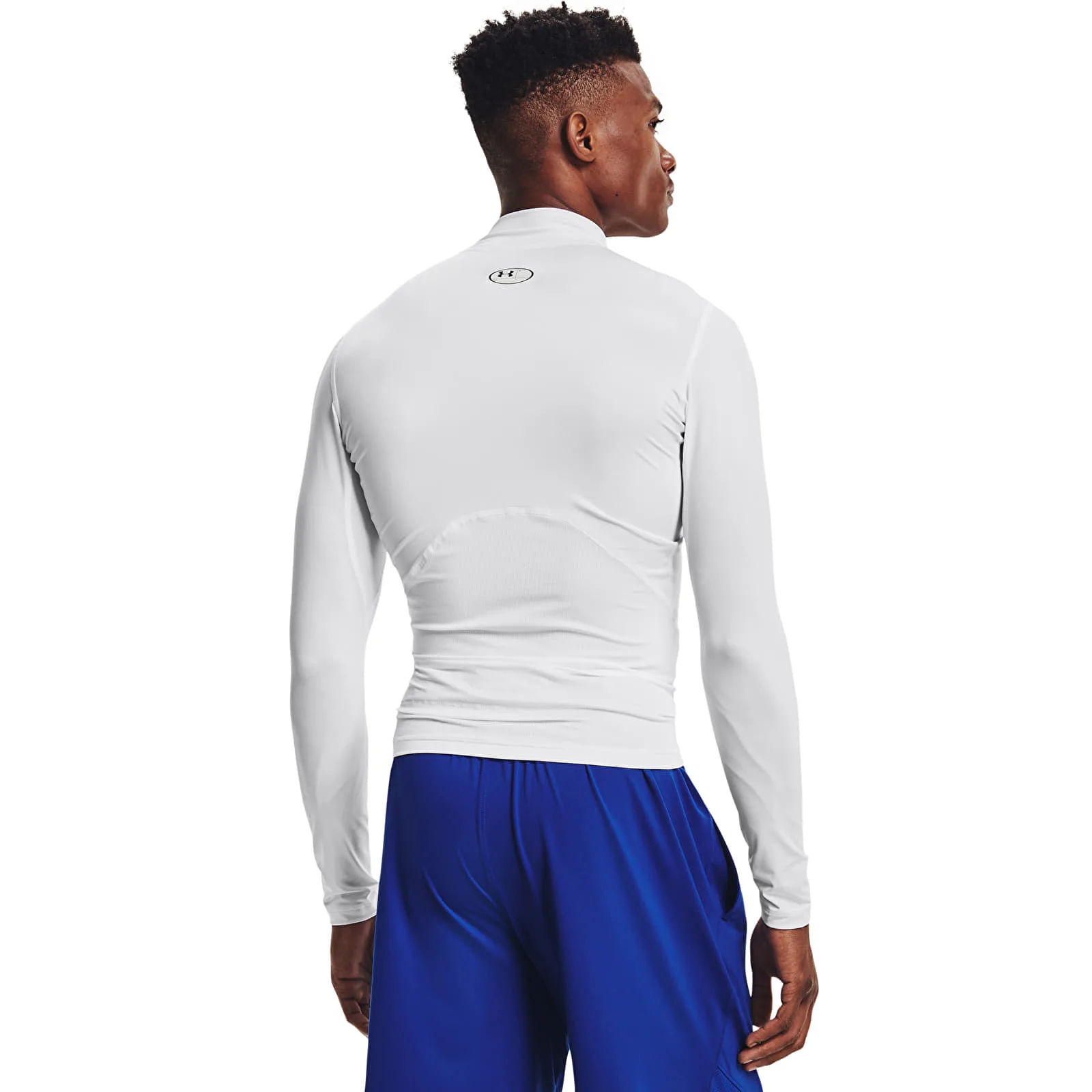 Мъжка тениска Under Armour Hg Comp Mock бяла/черна – White|Black – Мъжки тениски с къс ръкав