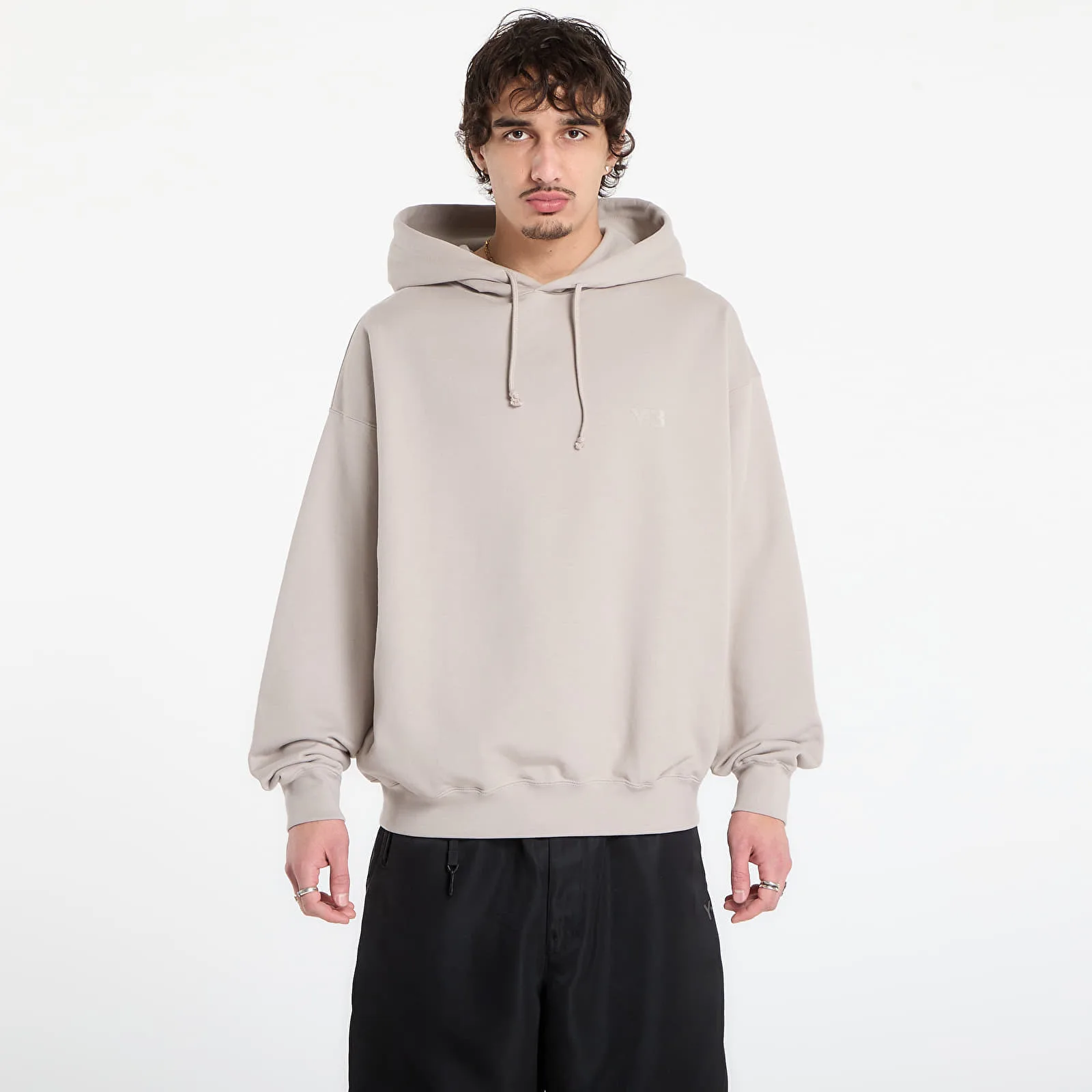 Мъжки суитшърт с качулка Y-3 FT Hooded Terry светлокафяв – Light Brown – Мъжки худита