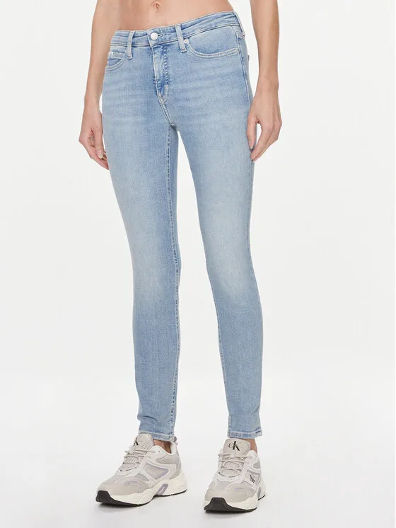 Calvin Klein Jeans Дънки J20J222444 Син Skinny Fit – Дамски skinny дънки