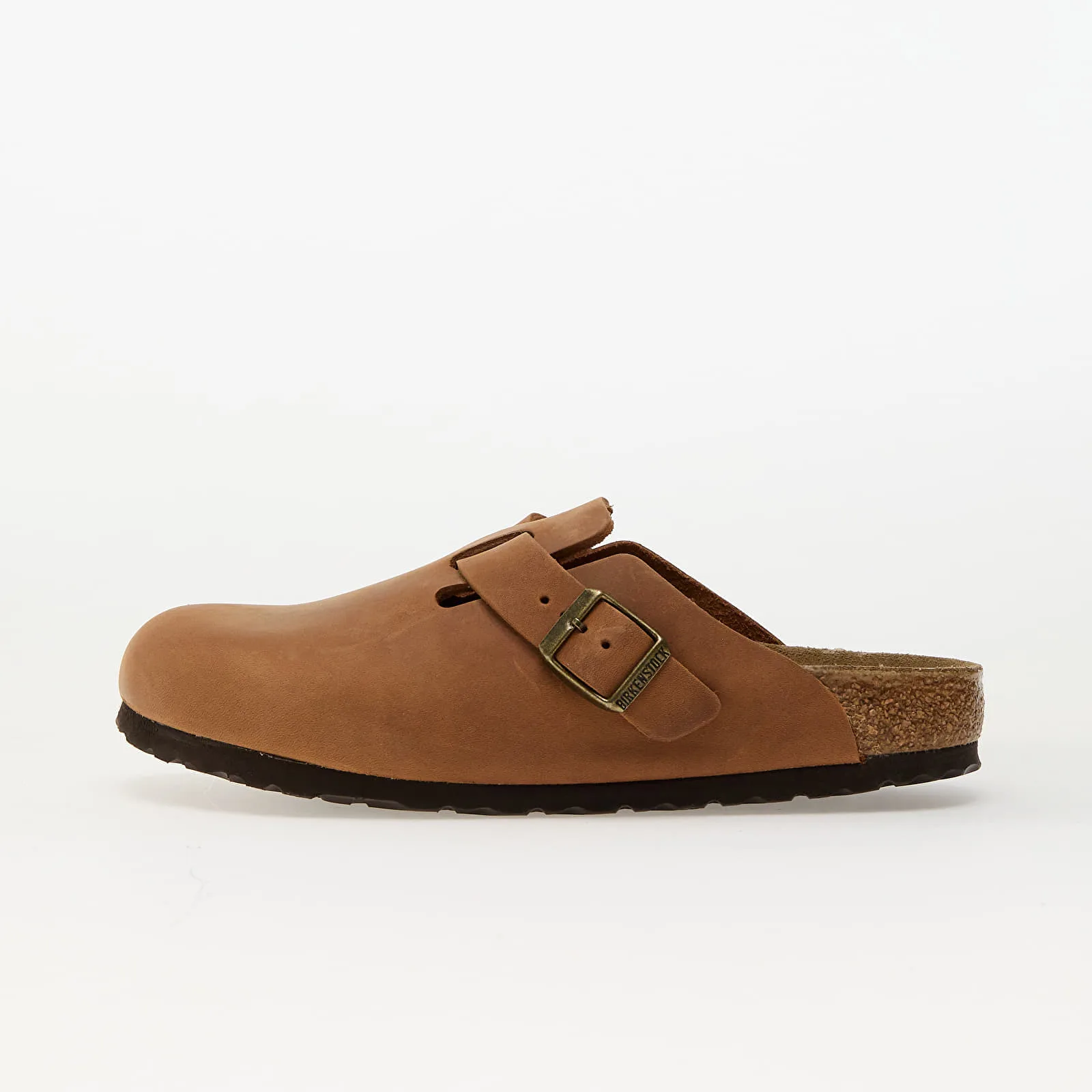 Дамски чехли Birkenstock Boston Natural Leather Oiled кафяви – Cognac