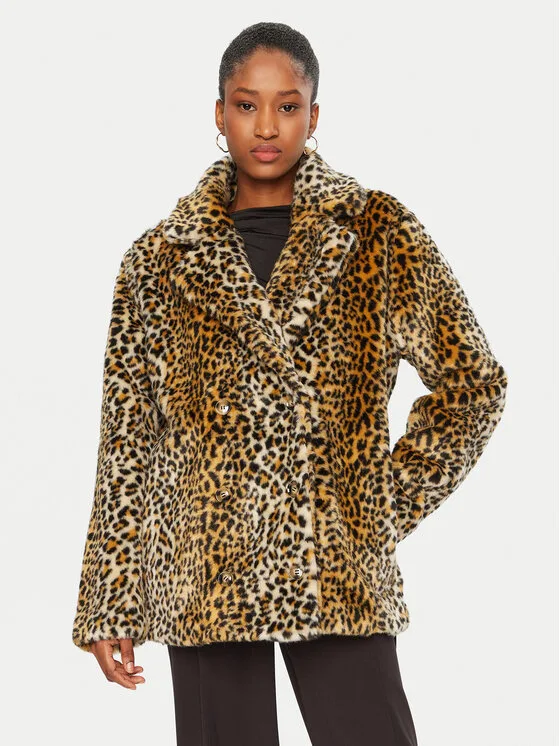 Bardot Кожено палто Vento 59693JB Кафяв Regular Fit – Дамски кожуси
