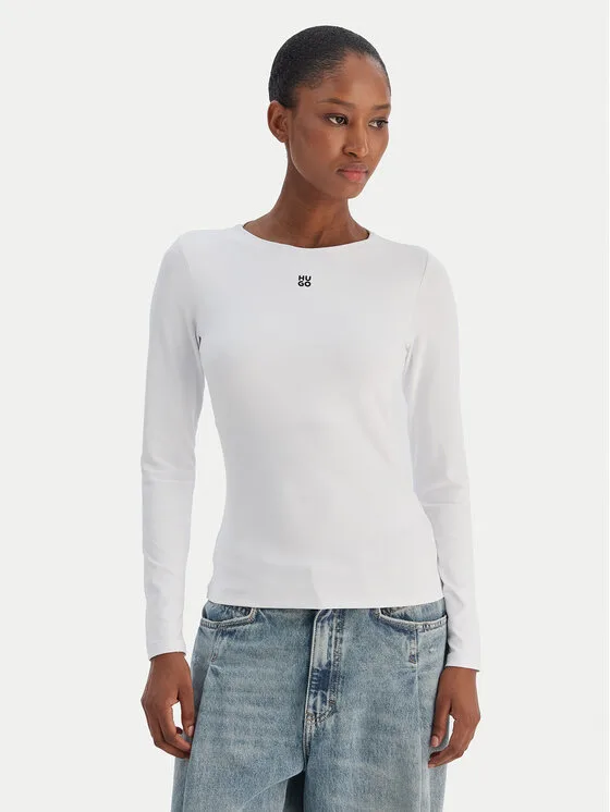HUGO Блуза Dasiia 50545208 Бял Slim Fit – Дамски блузи