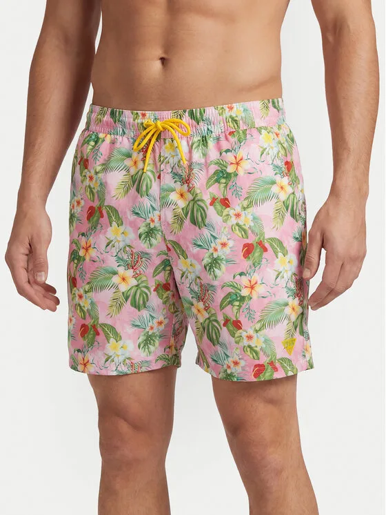 Guess Плувни шорти F6GT21 WG282 Розов Regular Fit – Мъжки бански